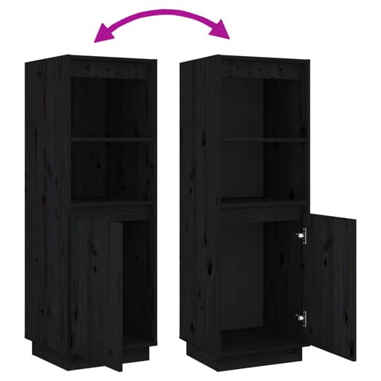 Bowie Pine Wood Storage Cabinet With 1 Door In Black_5