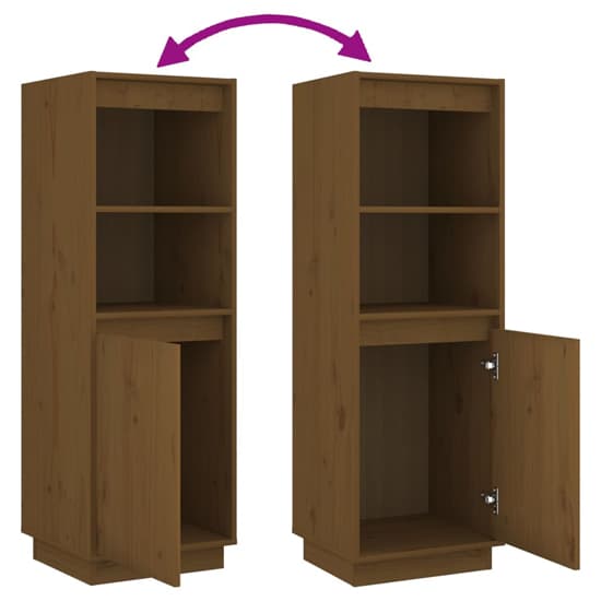 Bowie Pine Wood Storage Cabinet With 1 Door In Honey Brown_5