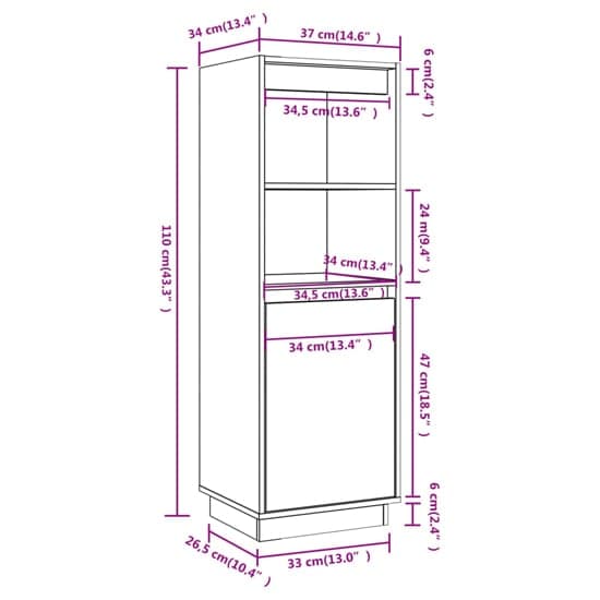 Bowie Pine Wood Storage Cabinet With 1 Door In Natural_6