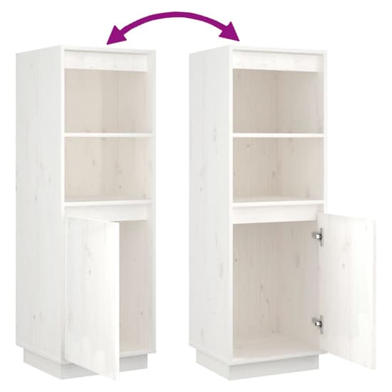 Bowie Pine Wood Storage Cabinet With 1 Door In White_5