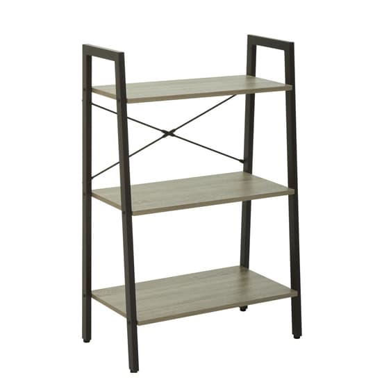 Bradken 3 Tier Ladder Wooden Shelving Unit In Grey Oak Furniture in