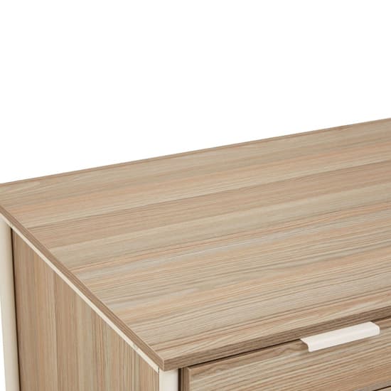 Bradken Natural Oak Wooden Computer Desk With White Metal Frame_7
