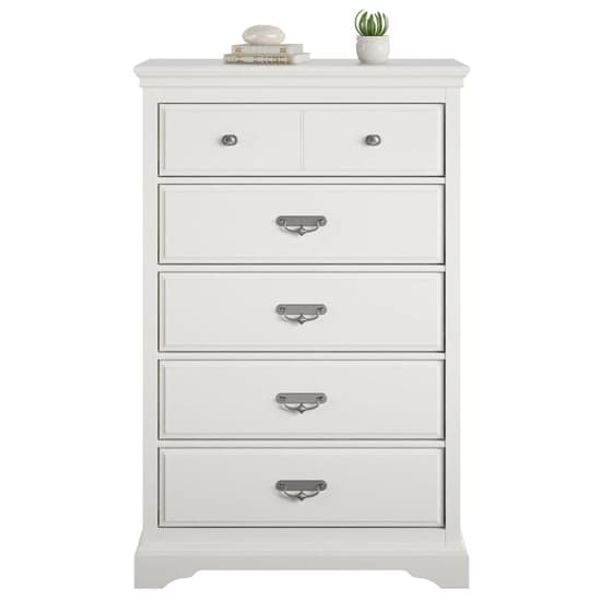 Bradshaw Wooden Chest Of 5 Drawers In White_2