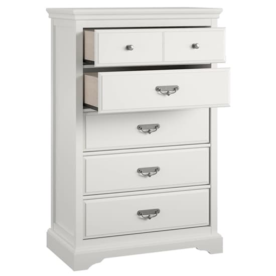 Bradshaw Wooden Chest Of 5 Drawers In White_3