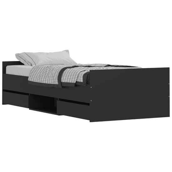 Braga Wooden Single Bed With Drawers In Black_2