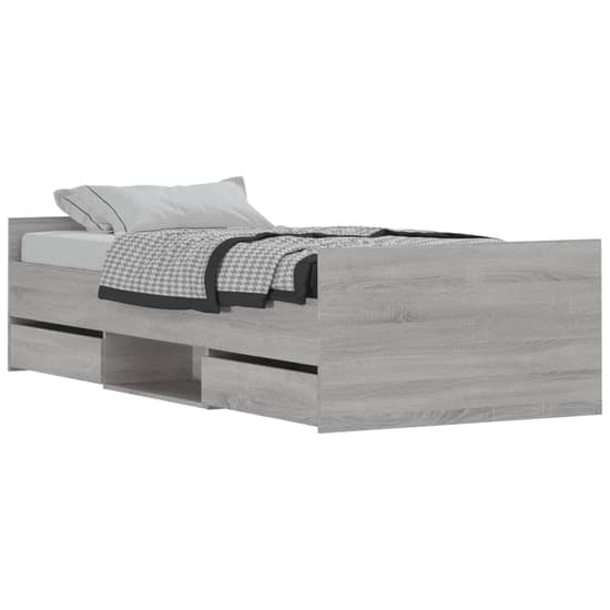 Braga Wooden Single Bed With Drawers In Grey Sonoma Oak_2