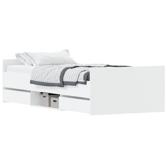 Braga Wooden Single Bed With Drawers In White_3
