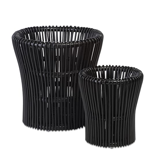 Braila Set Of 2 Rattan Plant Baskets In Black_2