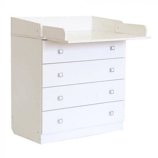 Braize Wooden 4 Drawers Chest With Changing Top In White_2