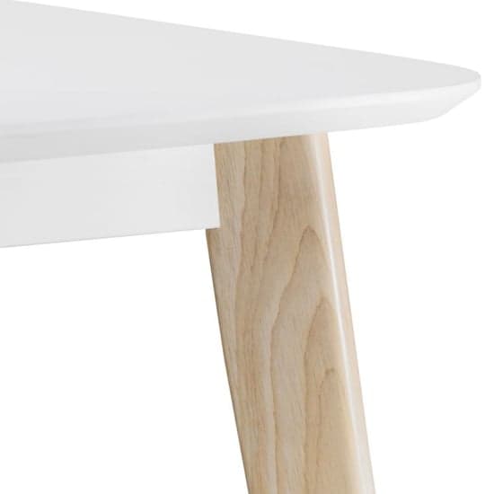 Calah Rectangular Wooden Dining Table In White With Oak Legs_3