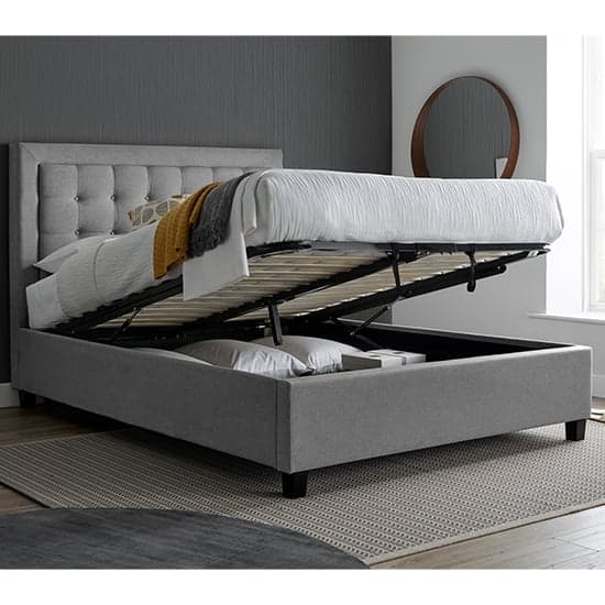 Brandon Fabric Ottoman Storage Double Bed In Grey_2