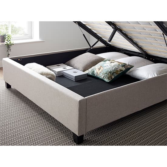 Brandon Fabric Ottoman Storage Double Bed In Oatmeal_5
