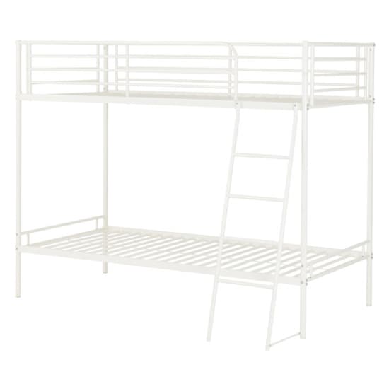 Baumer Metal Single Bunk Bed In White_3