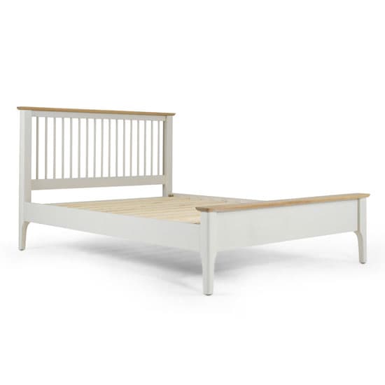 Brandy Wooden Double Bed In Off White And Oak_2