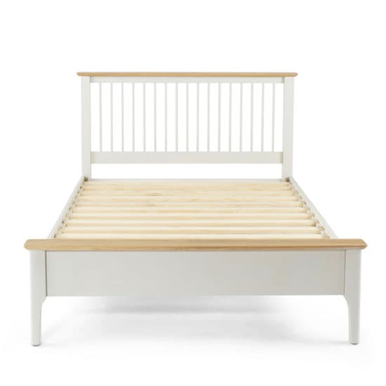 Brandy Wooden King Size Bed In Off White And Oak_1