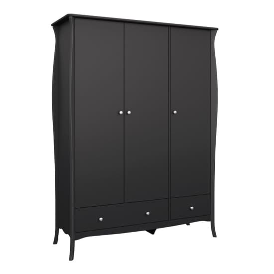 Braque Bedroom Furniture Set With 3 Doors Wardrobe In Black_4