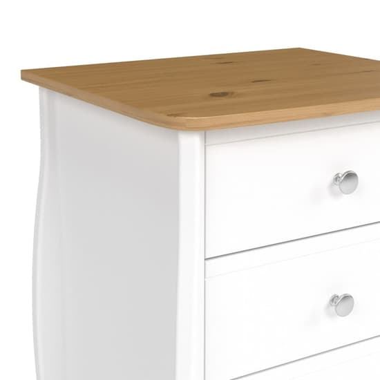 Braque Wooden Chest Of 5 Drawers Narrow In Pure White Coffee_5