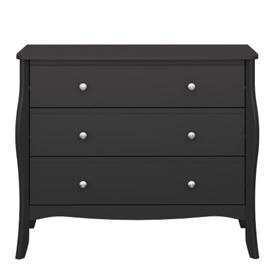 Braque Wide Wooden Chest Of 3 Drawers In Black_2