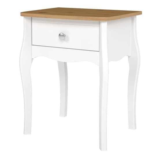 Braque Wooden Bedside Table In Pure White Iced Coffee_4