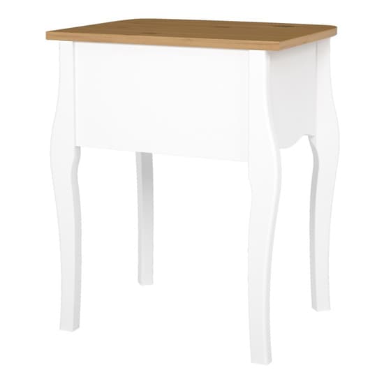 Braque Wooden Bedside Table In Pure White Iced Coffee_5
