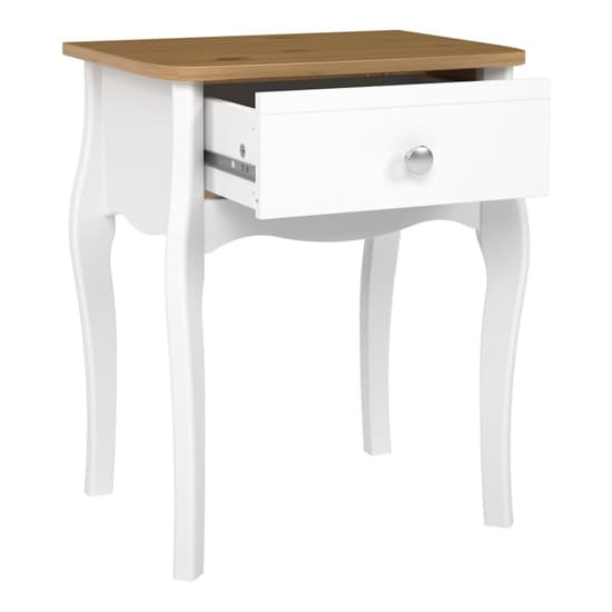 Braque Wooden Bedside Table In Pure White Iced Coffee_6