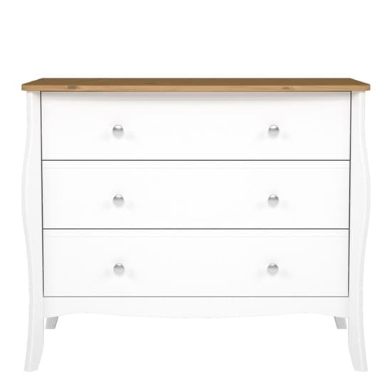 Braque Wooden Chest Of 3 Drawers In Pure White Iced Coffee_2
