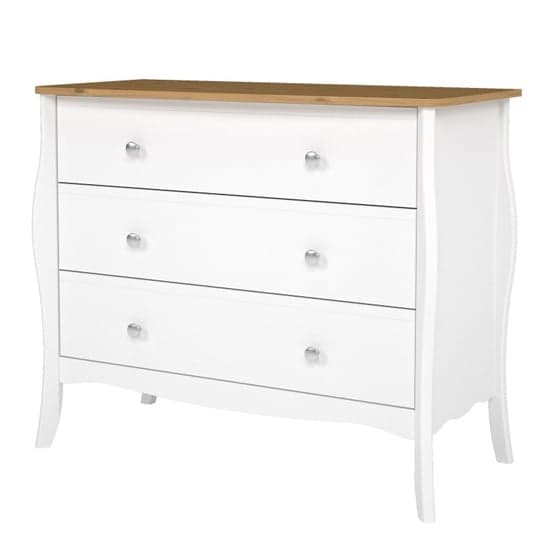 Braque Wooden Chest Of 3 Drawers In Pure White Iced Coffee_3