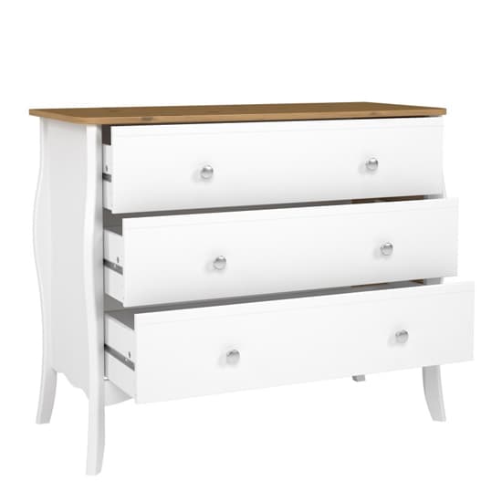 Braque Wooden Chest Of 3 Drawers In Pure White Iced Coffee_4