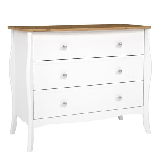 Braque Wooden Chest Of 3 Drawers In Pure White Iced Coffee_1