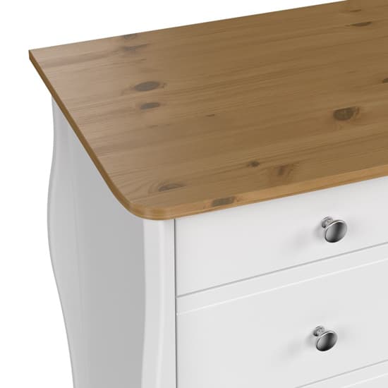 Braque Wooden Chest Of 5 Drawers In Pure White Iced Coffee_6