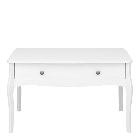 Braque Wooden Coffee Table With 2 Drawers In Pure White_2