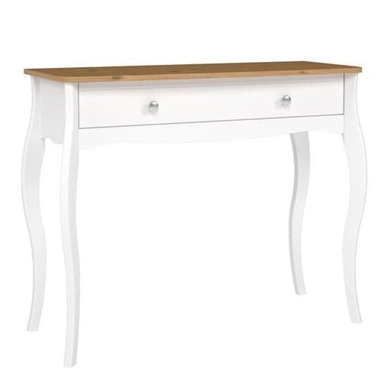 Braque Wooden Dressing Table With 1 Drawer In Pure White_1