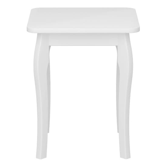 Braque Wooden Dressing Table Stool In White_2