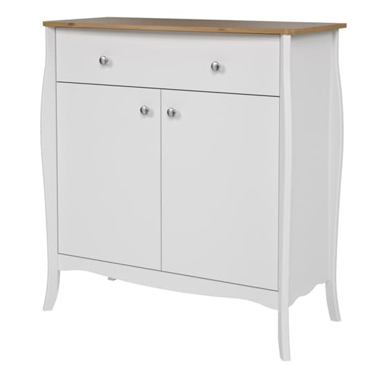Braque Wooden Sideboard 2 Doors 1 Drawer In Pure White_3