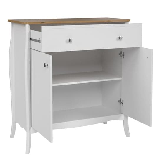 Braque Wooden Sideboard 2 Doors 1 Drawer In Pure White_4