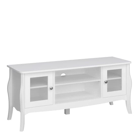 Braque Wooden TV Stand With 2 Doors And 2 Shelves In White_2
