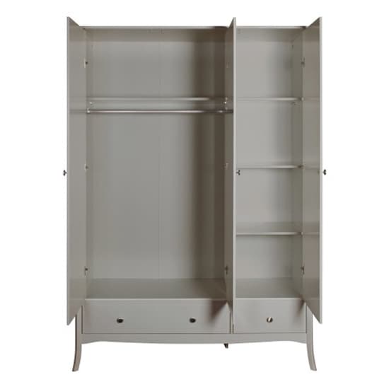 Braque Wooden Wardrobe With 3 Doors And 2 Drawers In Grey_3