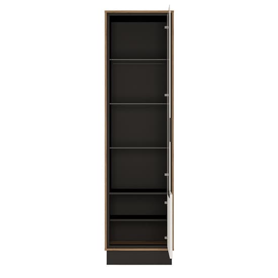 Brecon LED Right Handed Wooden Display Cabinet In Walnut White_3