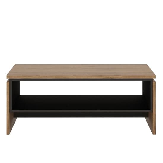 Brecon Wooden Coffee Table In Walnut And Black With Undershelf_2