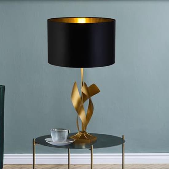 Breeze Black Shade Table Lamp With Gold Metal Base_1