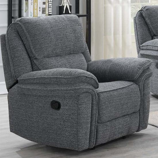 Brela Manual Recliner Fabric 1 Seater Sofa In Dark Grey_1
