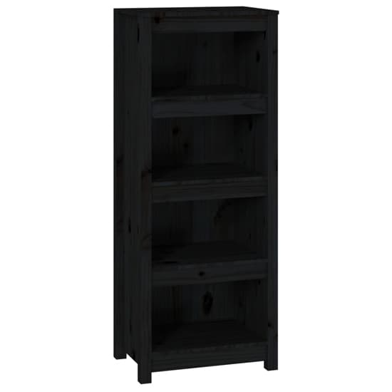 Brela Pinewood Bookcase With 3 Shelves In Black_3