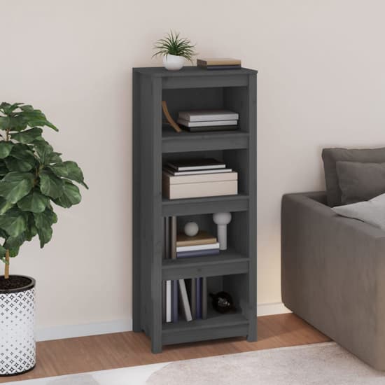 Brela Pinewood Bookcase With 3 Shelves In Grey_2