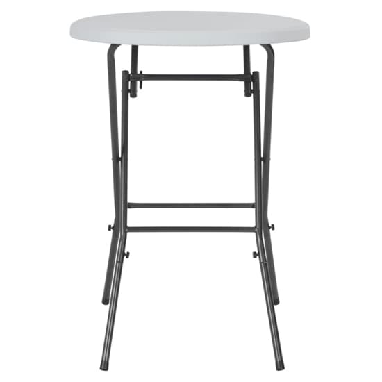 Brenna HDPE Folding Bar Table With Steel Legs In White Furniture in