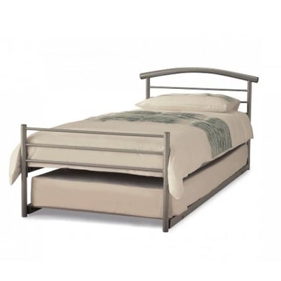 Brennington Meatl Single Bed With Guest Bed In Silver_1