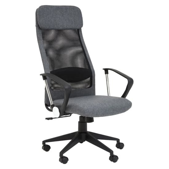 Brent Fabric Home Office Chair In Black Mesh And Grey_1