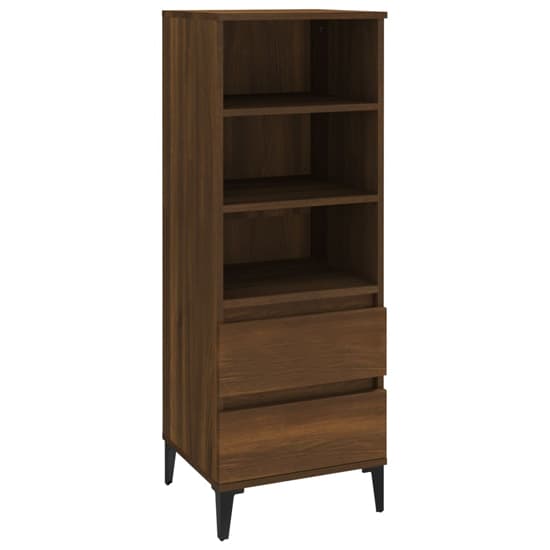 Brescia Wooden Bookcase With 2 Drawers In Brown Oak_3