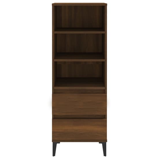 Brescia Wooden Bookcase With 2 Drawers In Brown Oak_5