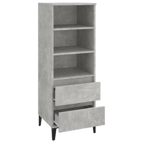 Brescia Wooden Bookcase With 2 Drawers In Concrete Effect_5