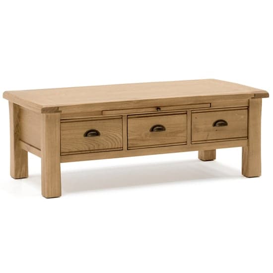 Brex Wooden Coffee Table With 3 Drawers In Natural_2